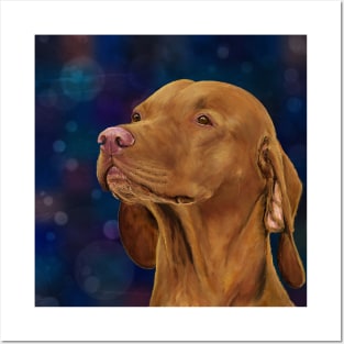 Brown Vizsla Looking to the Side, Painting Posters and Art